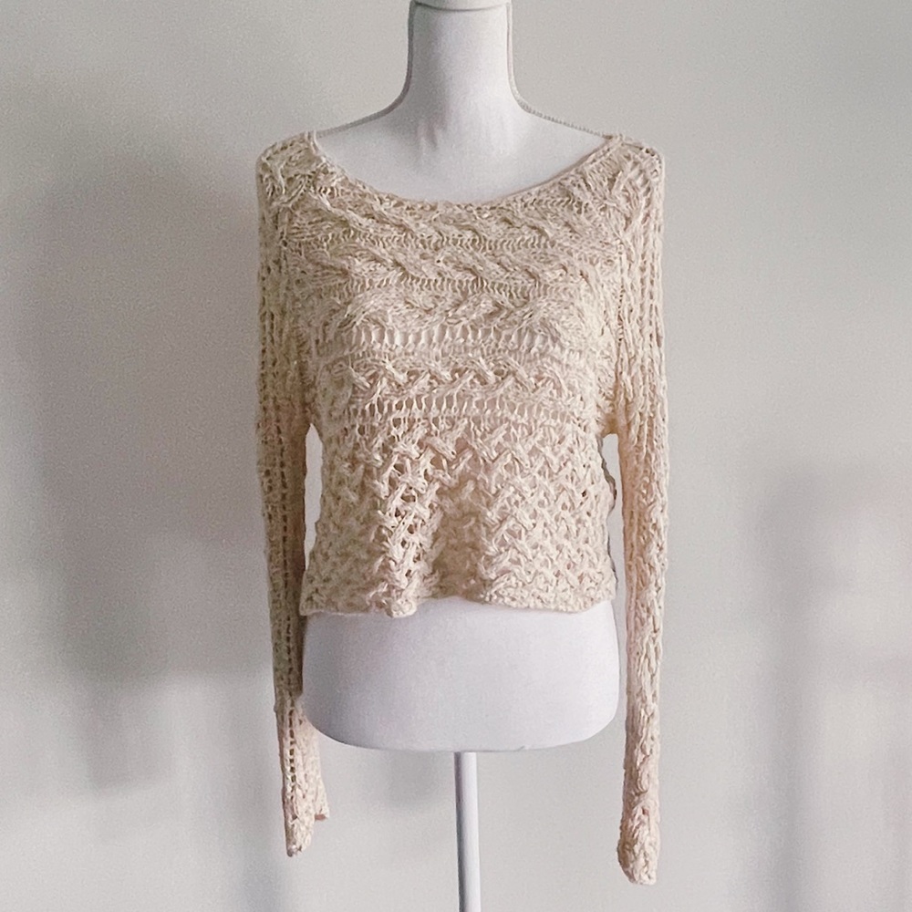 Free People Loose Knit Long Sleeve Sweater